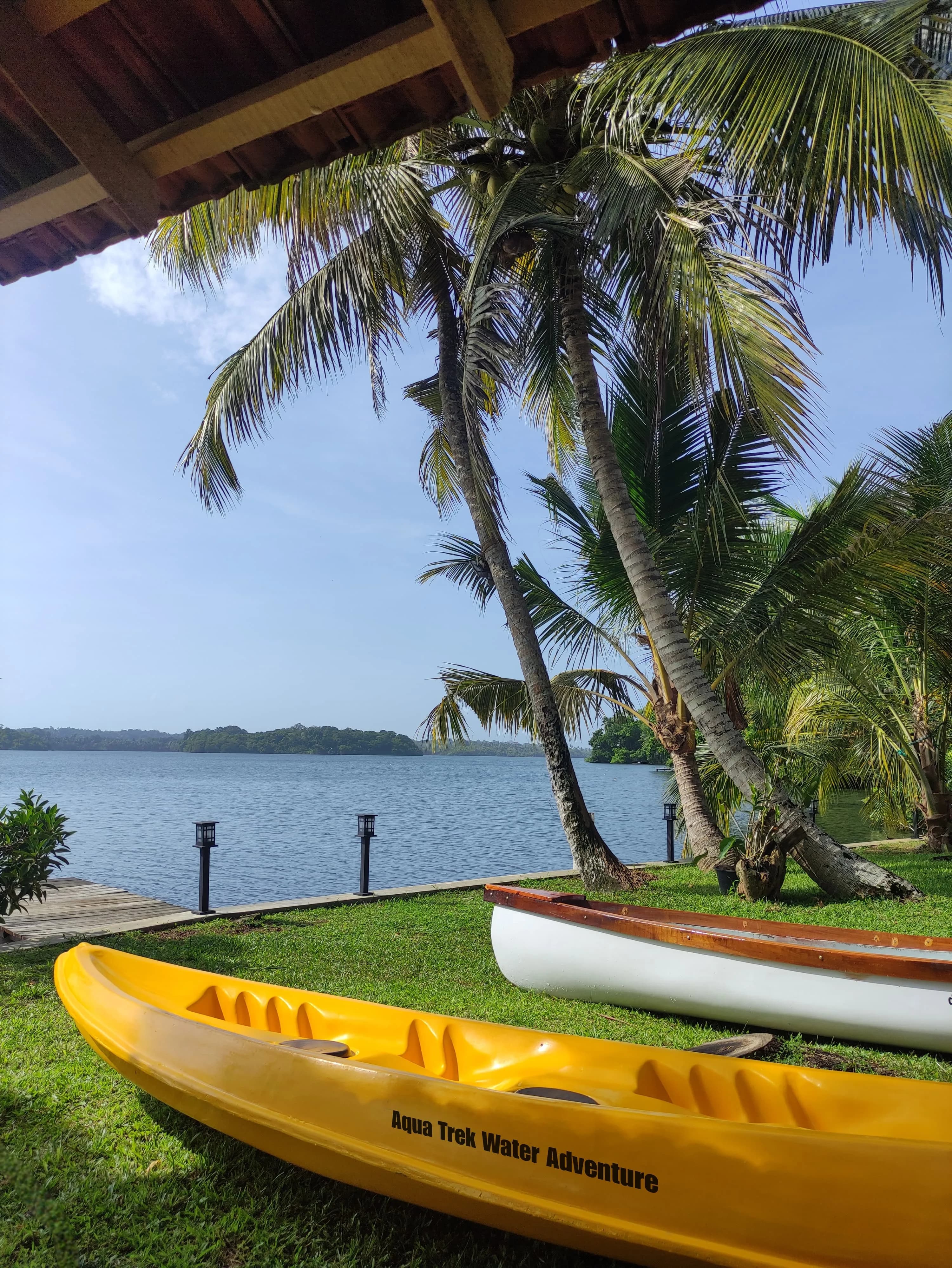 Rathgama Lake at golden hour — book your kayak tour with AquaTrek